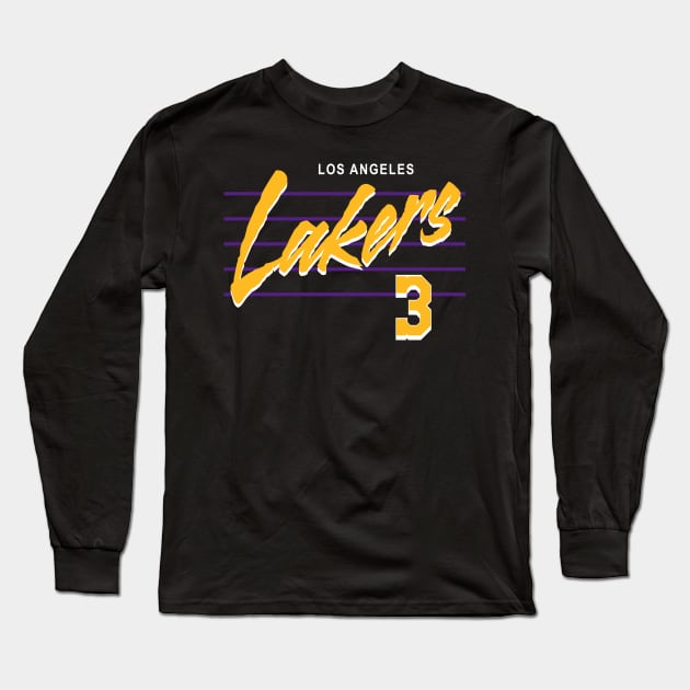 Lakers Retro Script Davis Long Sleeve T-Shirt by 730